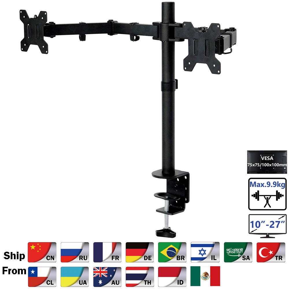 Dual Monitor Arm - Ms02 desktop fixação movimento completo 360