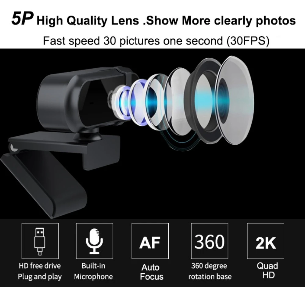 Webcam autofoucs 4k 2k, 30fps, - Pc Gaming Fullset avaliação e preço
