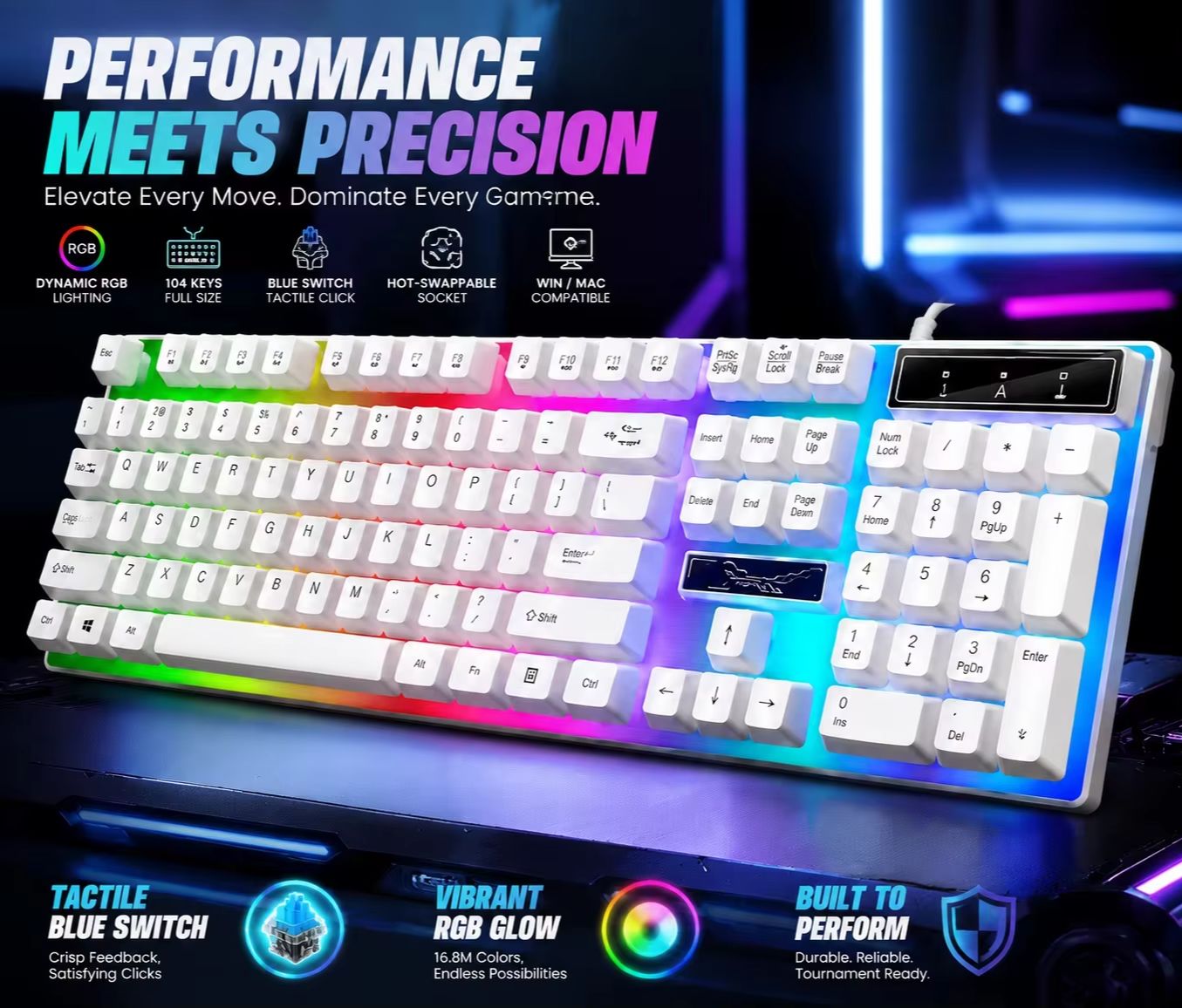 Teclado Mecânico Gamer com Fio - Pc Gaming Fullset avaliação e preço